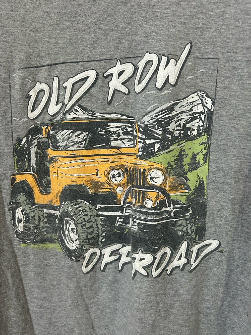 Old Row T-Shirt 2XL Cotton Tee Gray Off Road Jeep Graphic Short Sleeve - Picture 4 of 8